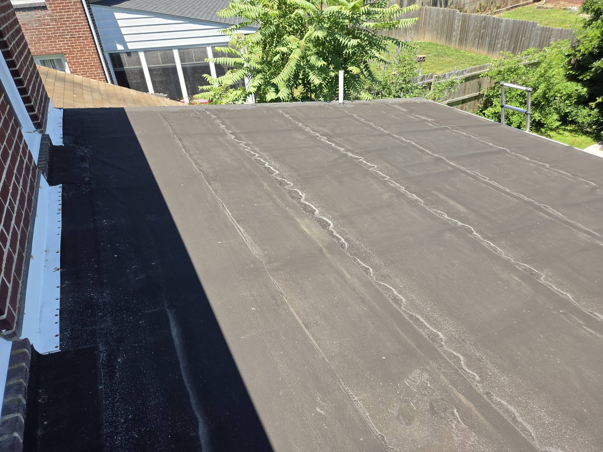 Flat-roof surface photographed after BluDog work